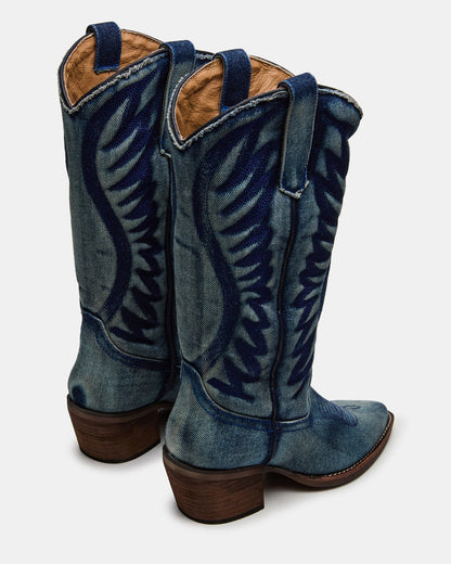 ALBANY Denim Fabric Pointed-Toe Women's Western Boot | Steve Madden