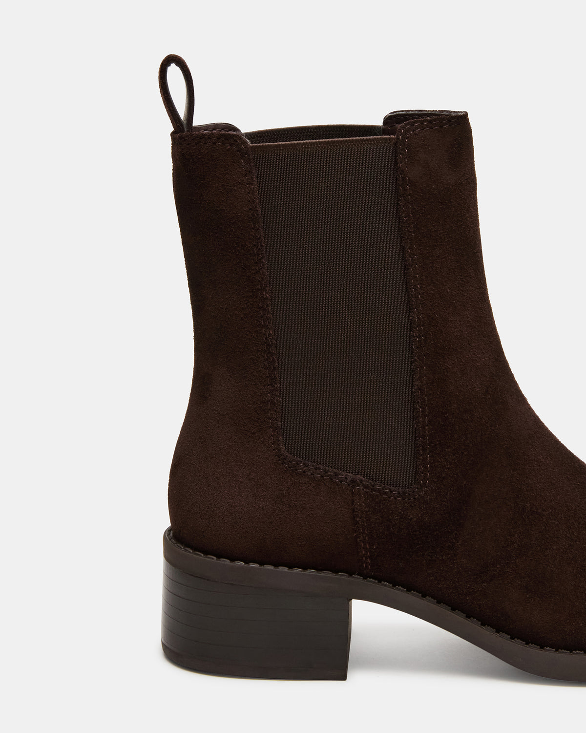KAPLAN Brown Suede Chelsea Block Heel Women's Ankle Boot | Steve Madden