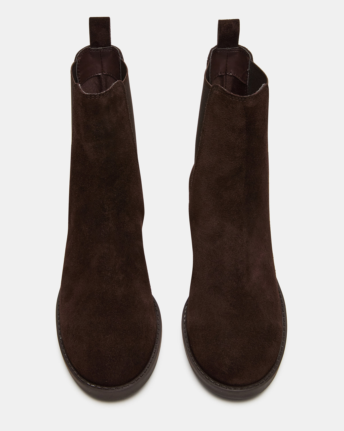 KAPLAN Brown Suede Chelsea Block Heel Women's Ankle Boot | Steve Madden
