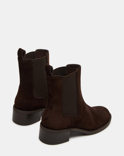 KAPLAN Brown Suede Chelsea Block Heel Women's Ankle Boot | Steve Madden