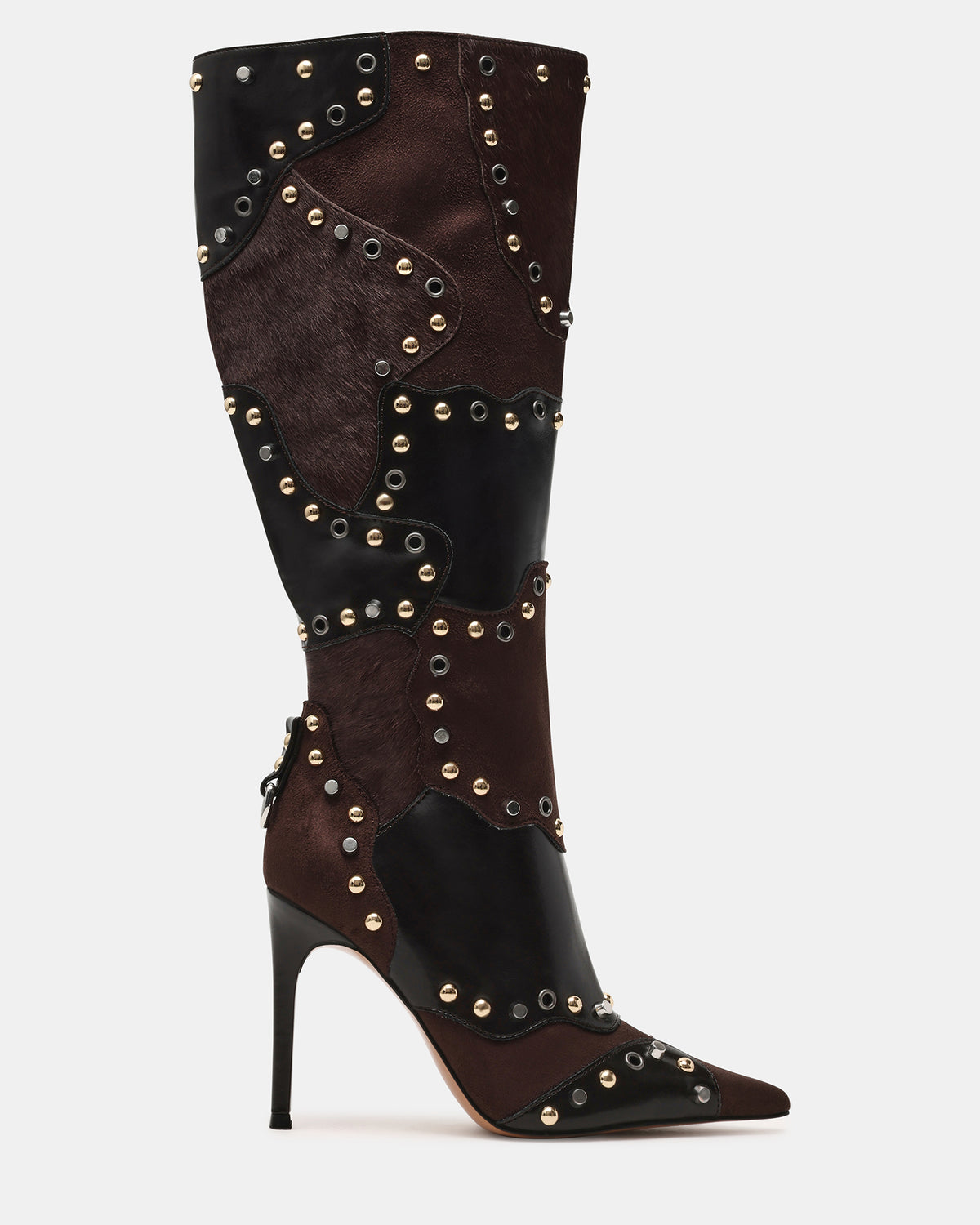 REVIVE Brown Multi Wide Calf Pointed-Toe Knee-High Stiletto Women's Boot | Steve Madden