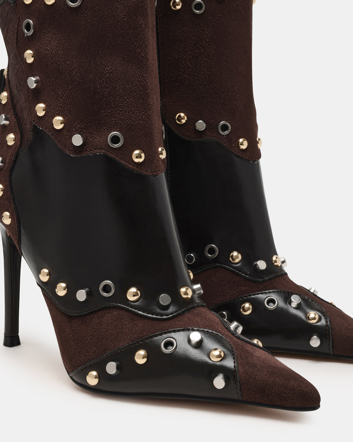 REVIVE Brown Multi Wide Calf Pointed-Toe Knee-High Stiletto Women's Boot | Steve Madden