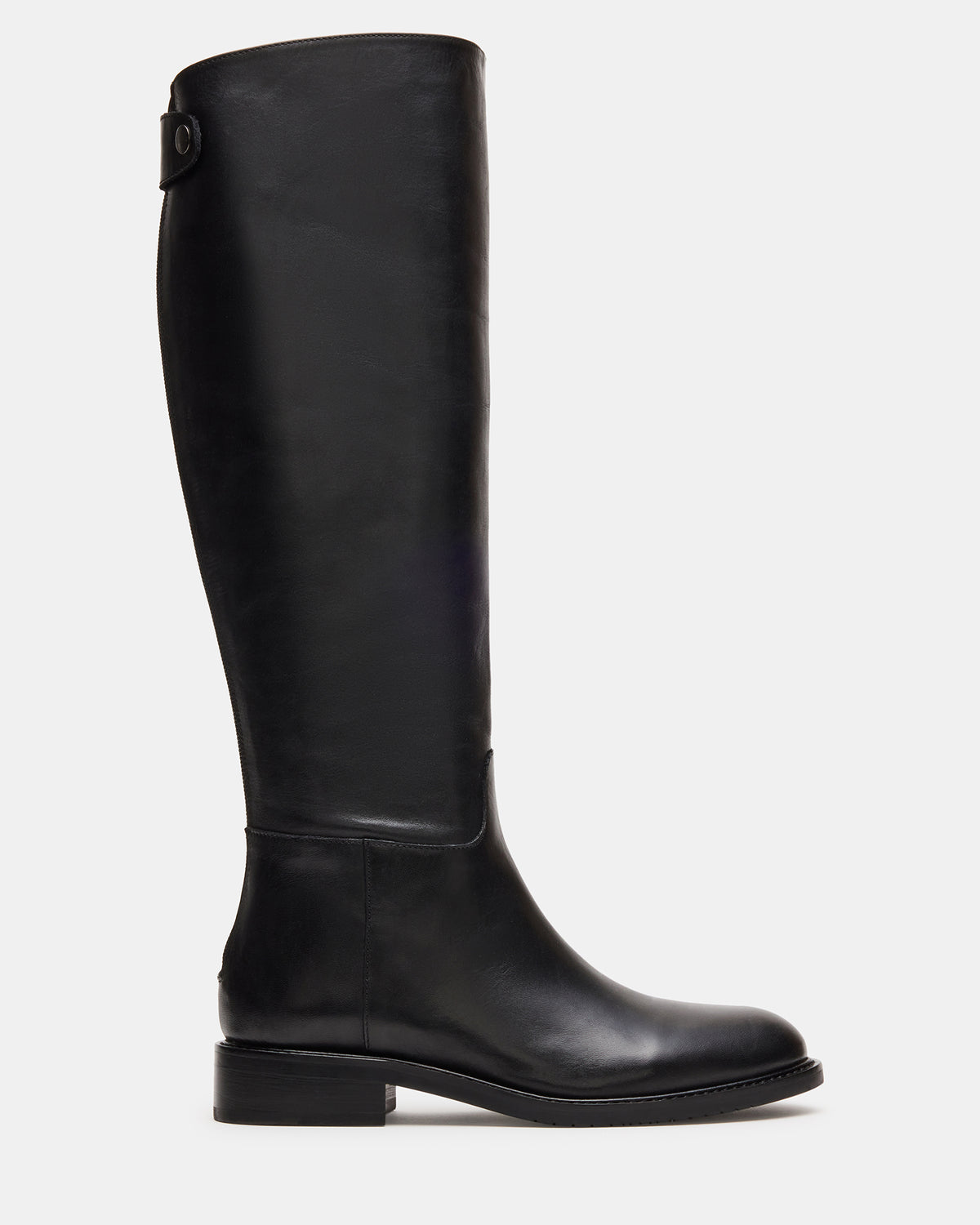 BEREN Black Leather Knee-High Women's Riding Boot | Steve Madden