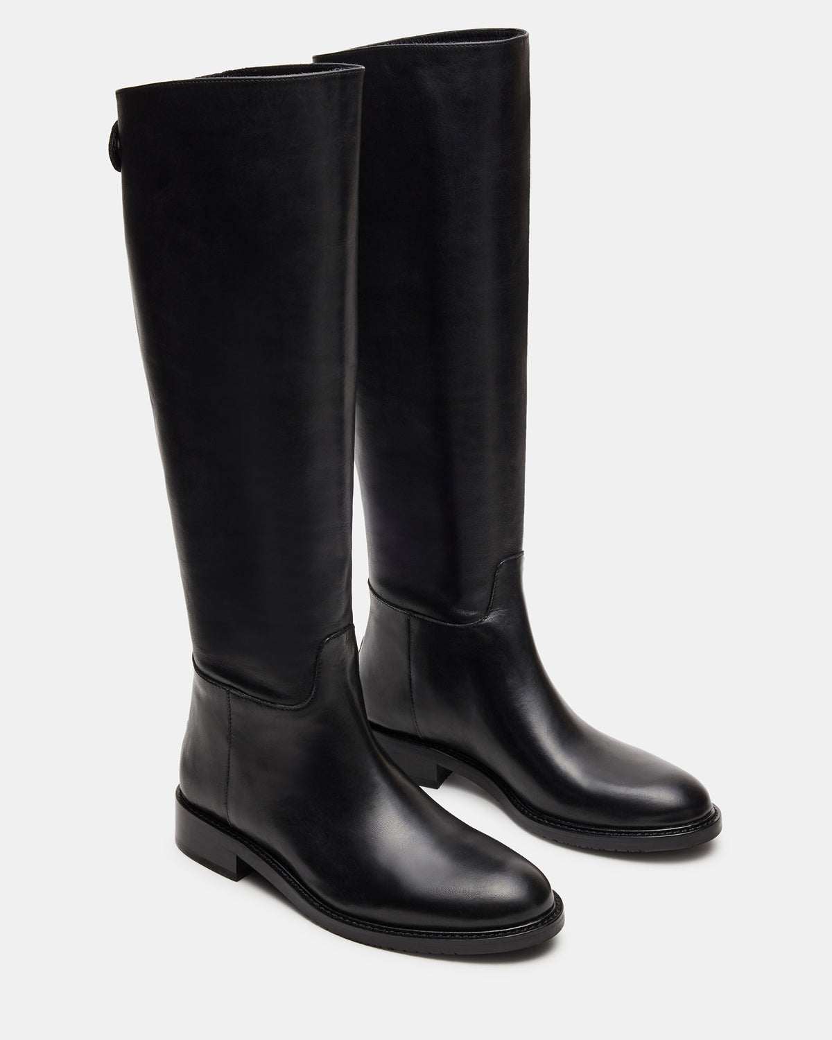 BEREN Black Leather Knee-High Women's Riding Boot | Steve Madden