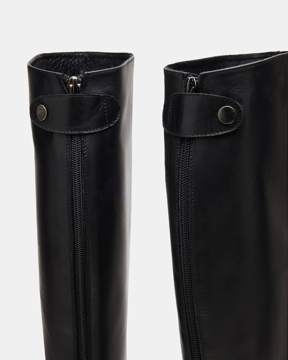 BEREN Black Leather Knee-High Women's Riding Boot | Steve Madden