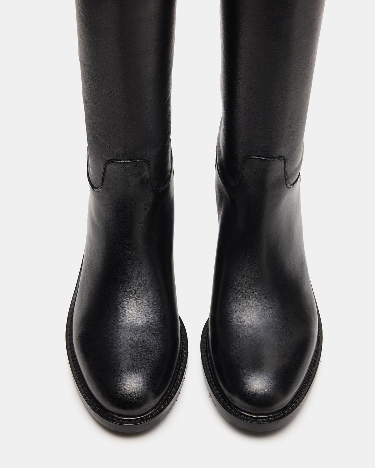 BEREN Black Leather Knee-High Women's Riding Boot | Steve Madden