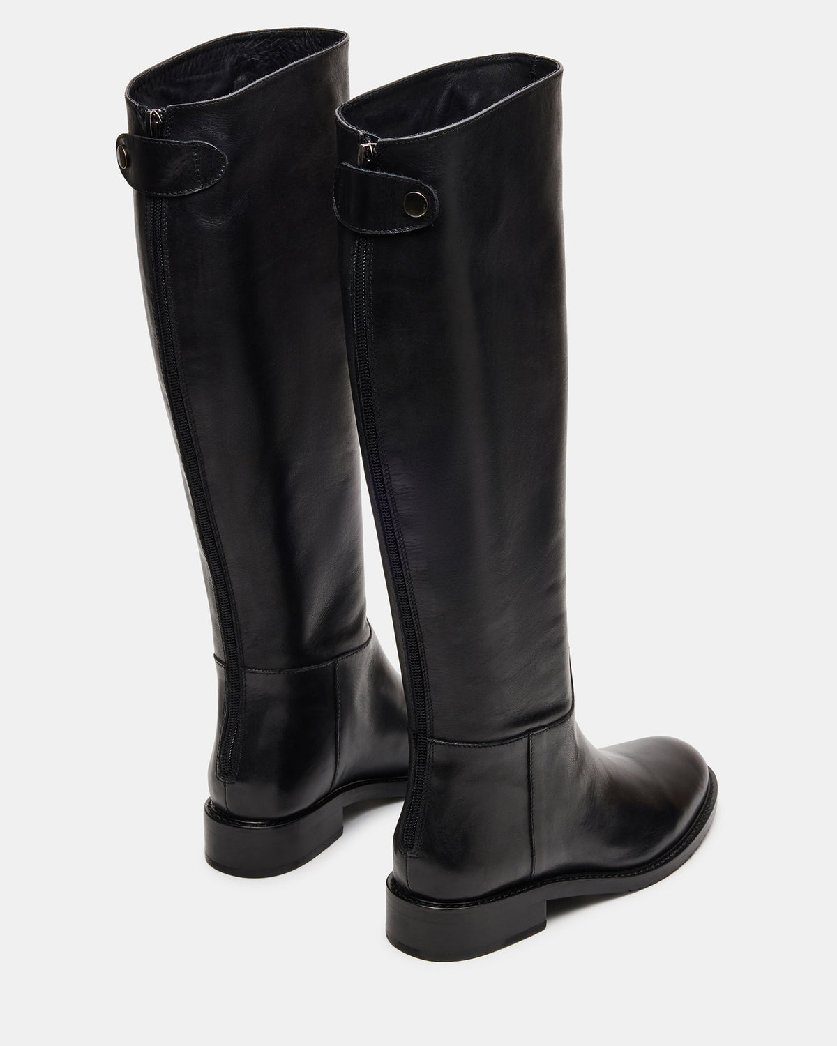 BEREN Black Leather Knee-High Women's Riding Boot | Steve Madden