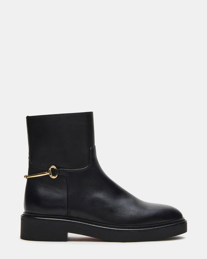 DIABLO Black Leather Women's Ankle Boot | Steve Madden