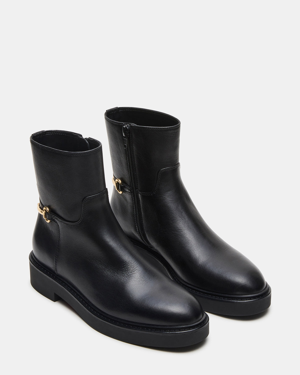 DIABLO Black Leather Women's Ankle Boot | Steve Madden