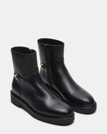 DIABLO Black Leather Women's Ankle Boot | Steve Madden