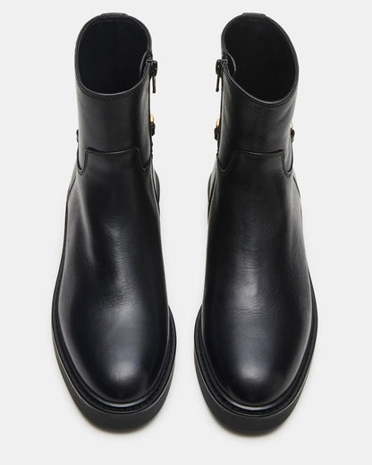 DIABLO Black Leather Women's Ankle Boot | Steve Madden