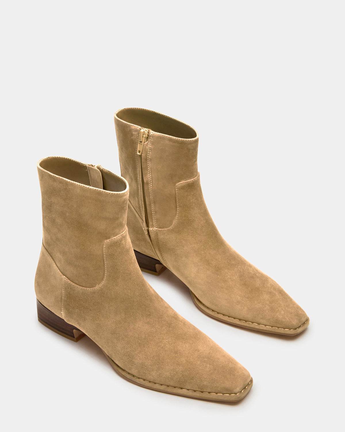 DEFINE Taupe Suede Square-Toe Women's Ankle Boot | Steve Madden
