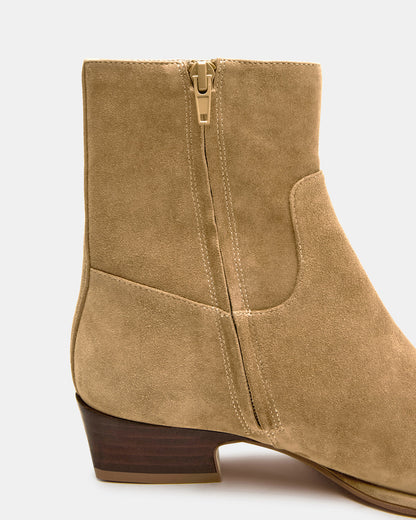 DEFINE Taupe Suede Square-Toe Women's Ankle Boot | Steve Madden