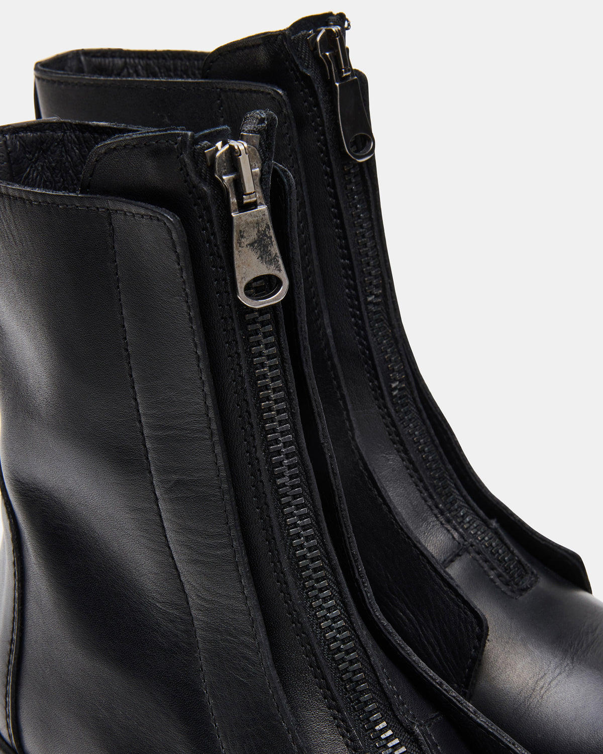 MILTON Black Leather Moto Women's Ankle Boot | Steve Madden