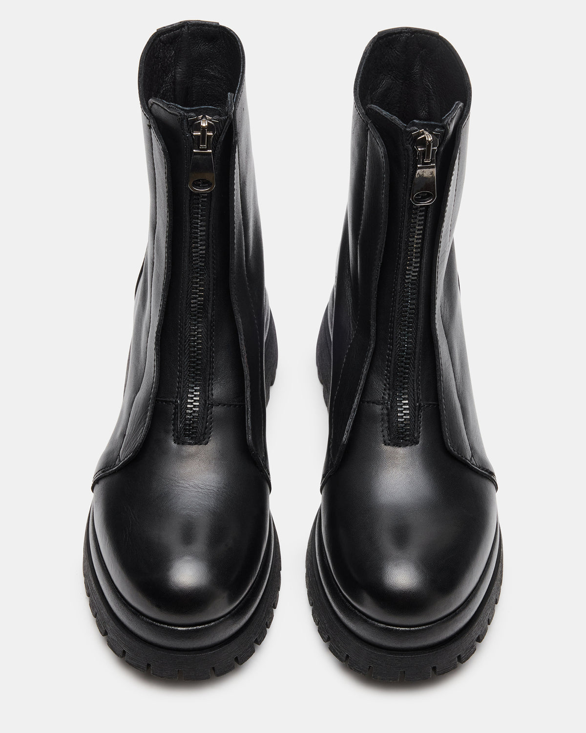 MILTON Black Leather Moto Women's Ankle Boot | Steve Madden