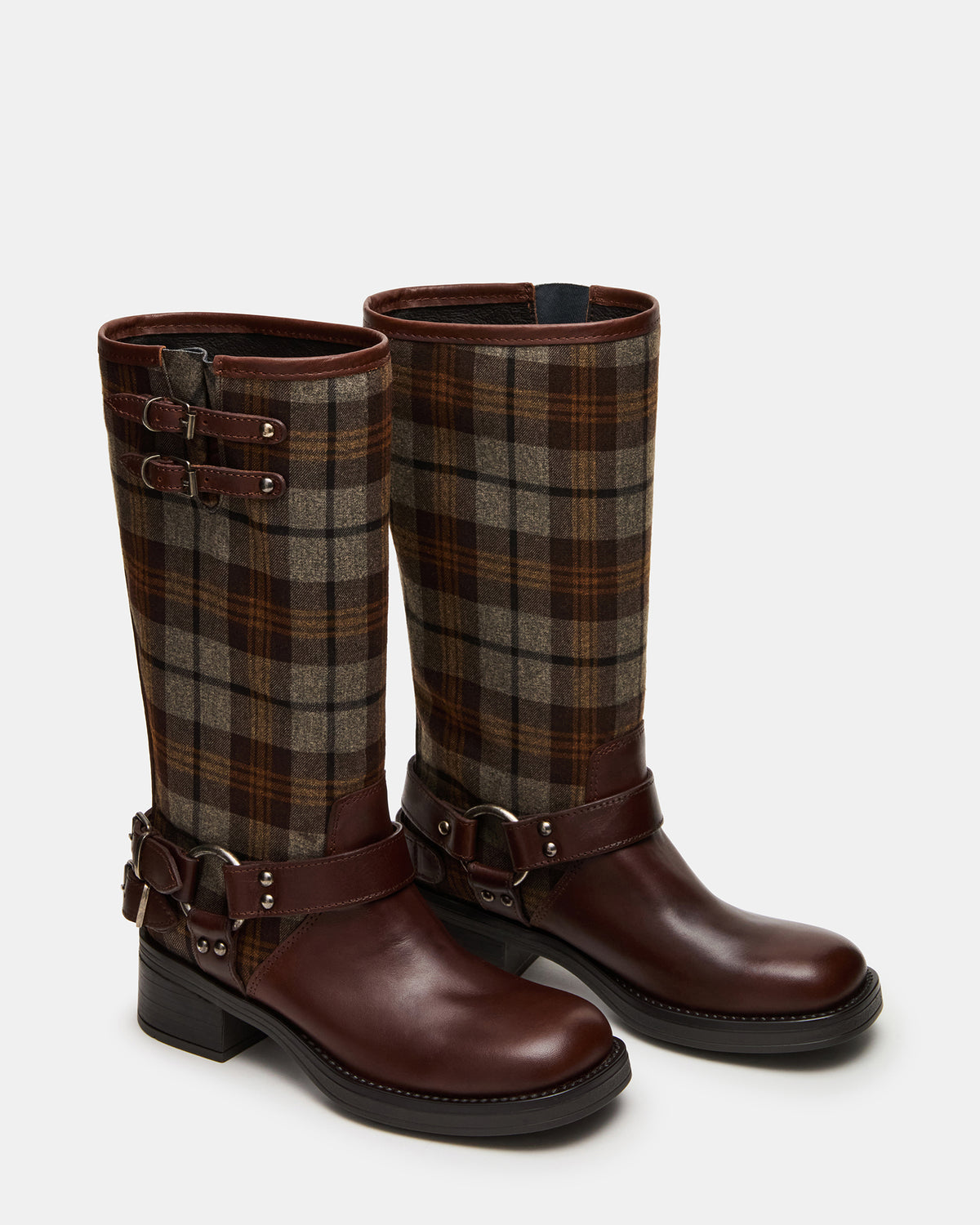 ASTOR Flannel Brown Multi Knee-High Women's Boot | Steve Madden