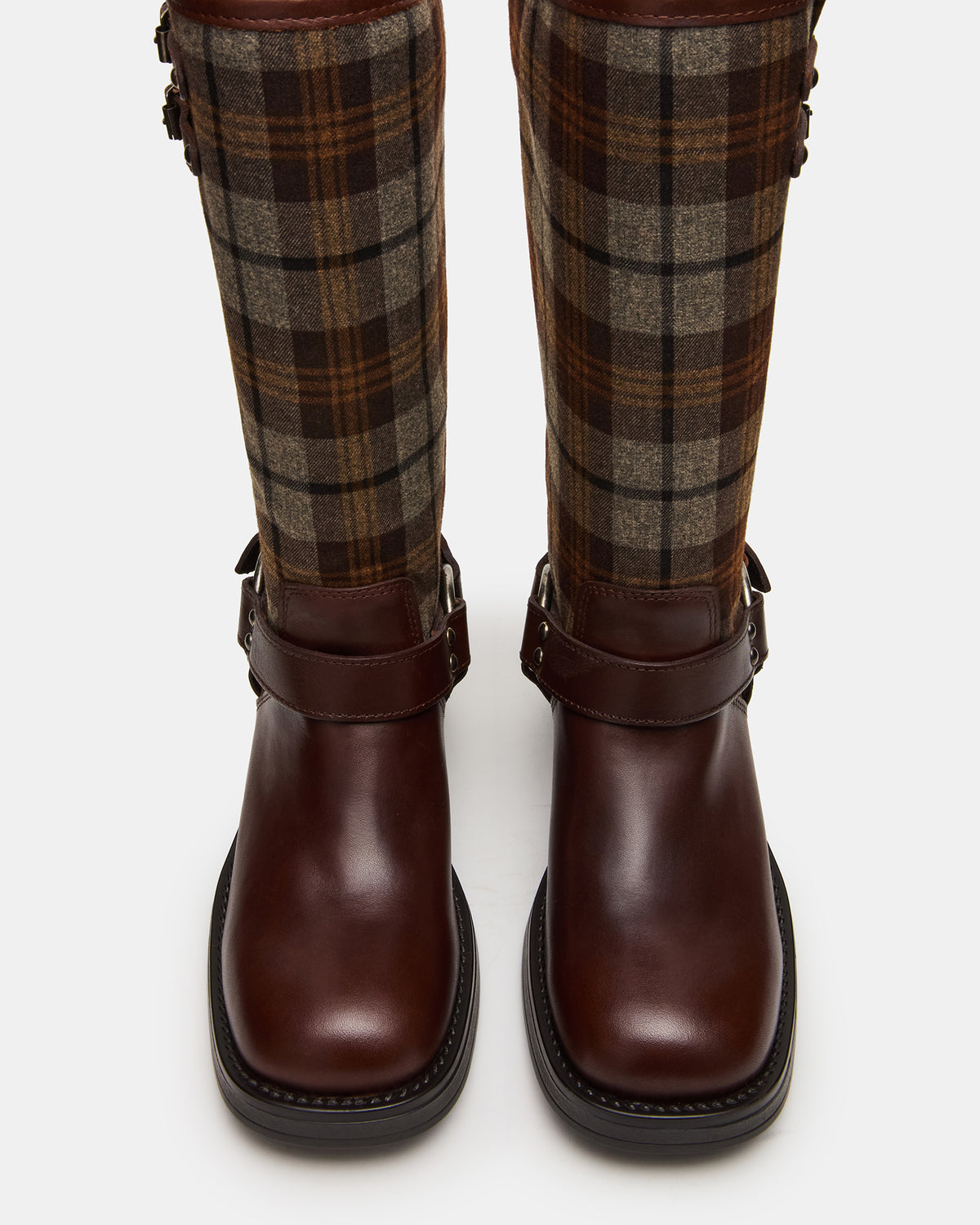 ASTOR Flannel Brown Multi Knee-High Women's Boot | Steve Madden
