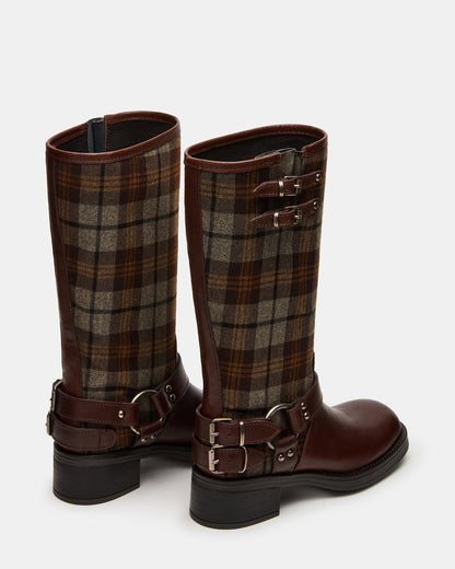 ASTOR Flannel Brown Multi Knee-High Women's Boot | Steve Madden