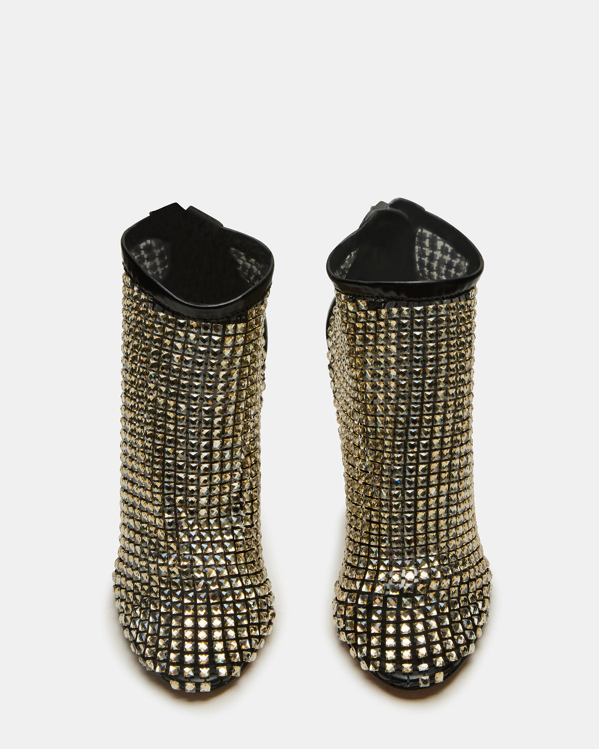 DANCIN Gold Multi Stiletto Heeled Mesh Rhinestone Women's Ankle Boot | Steve Madden