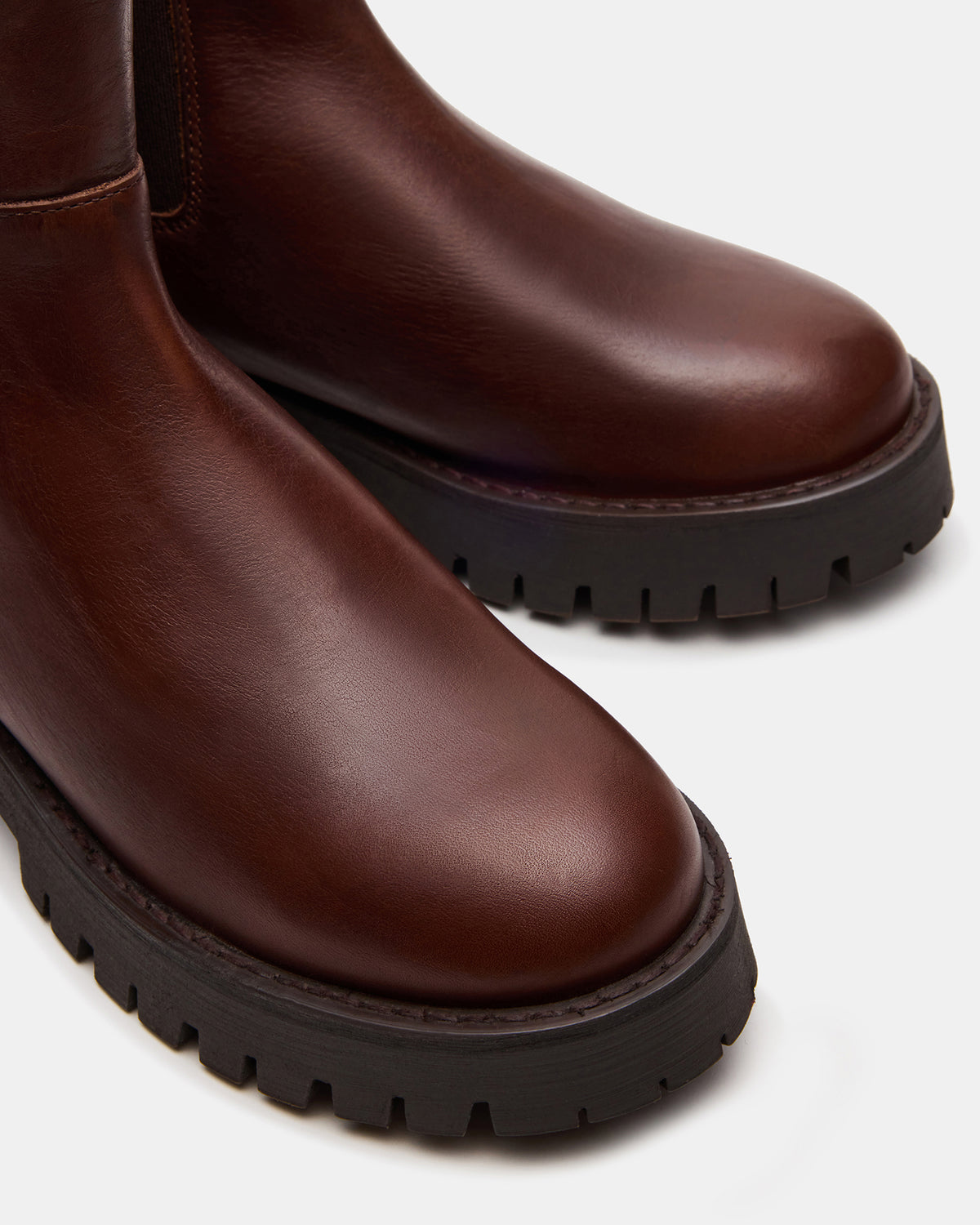 LOWA Brown Leather Lug Chelsea Platform Women's Ankle Boot | Steve Madden