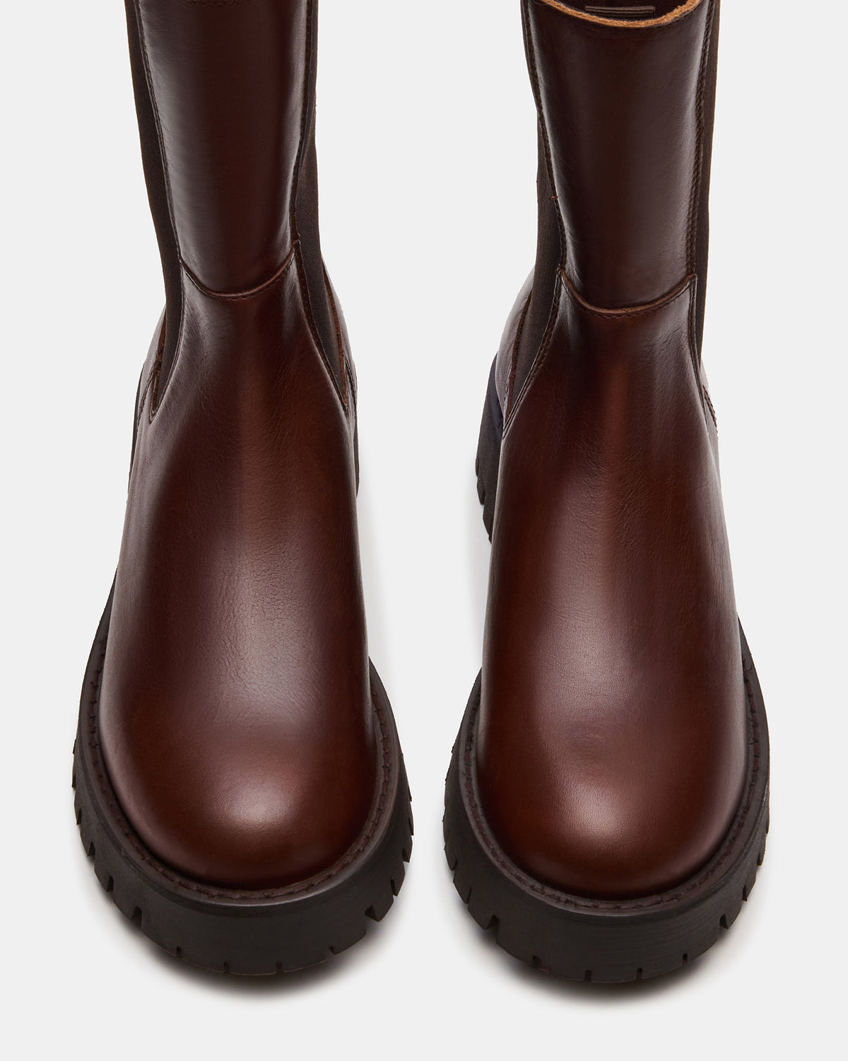 LOWA Brown Leather Lug Chelsea Platform Women's Ankle Boot | Steve Madden