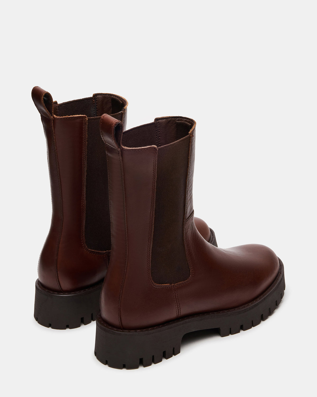 LOWA Brown Leather Lug Chelsea Platform Women's Ankle Boot | Steve Madden