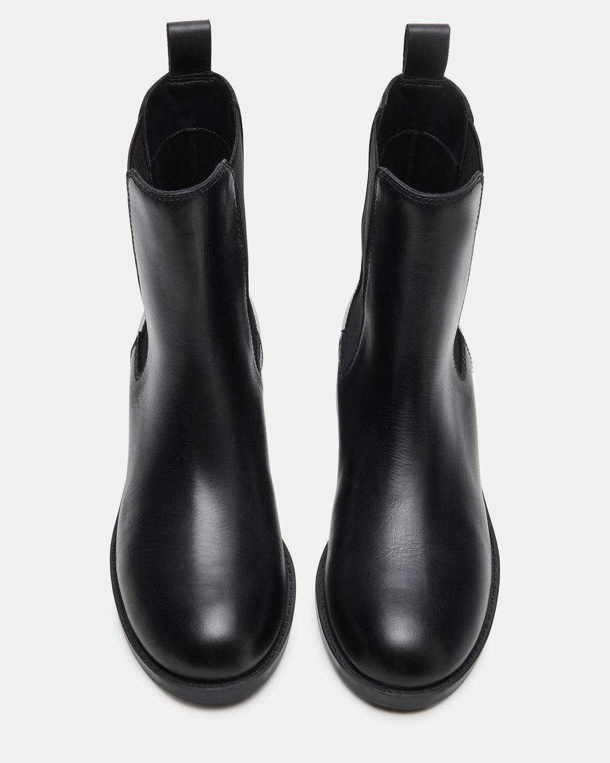 KAPLAN Black Leather Chelsea Block Heel Women's Ankle Boot | Steve Madden
