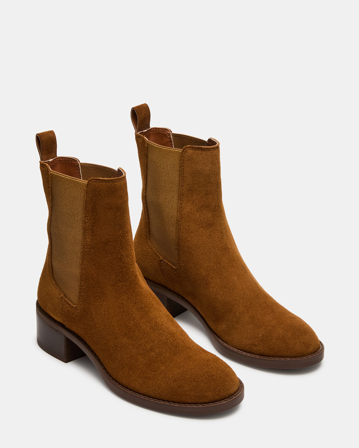 KAPLAN Camel Suede Chelsea Block Heel Women's Ankle Boot | Steve Madden