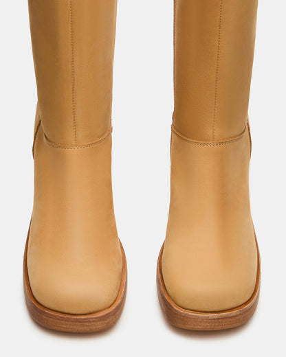 FUSION Banana Leather Square-Toe Block Heel Women's Ankle Boot | Steve Madden
