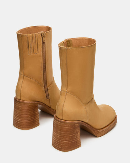 FUSION Banana Leather Square-Toe Block Heel Women's Ankle Boot | Steve Madden