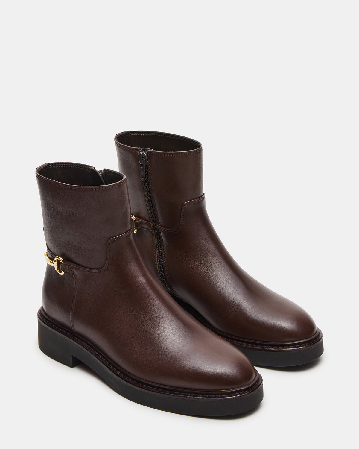 DIABLO Brown Leather Women's Ankle Boot | Steve Madden