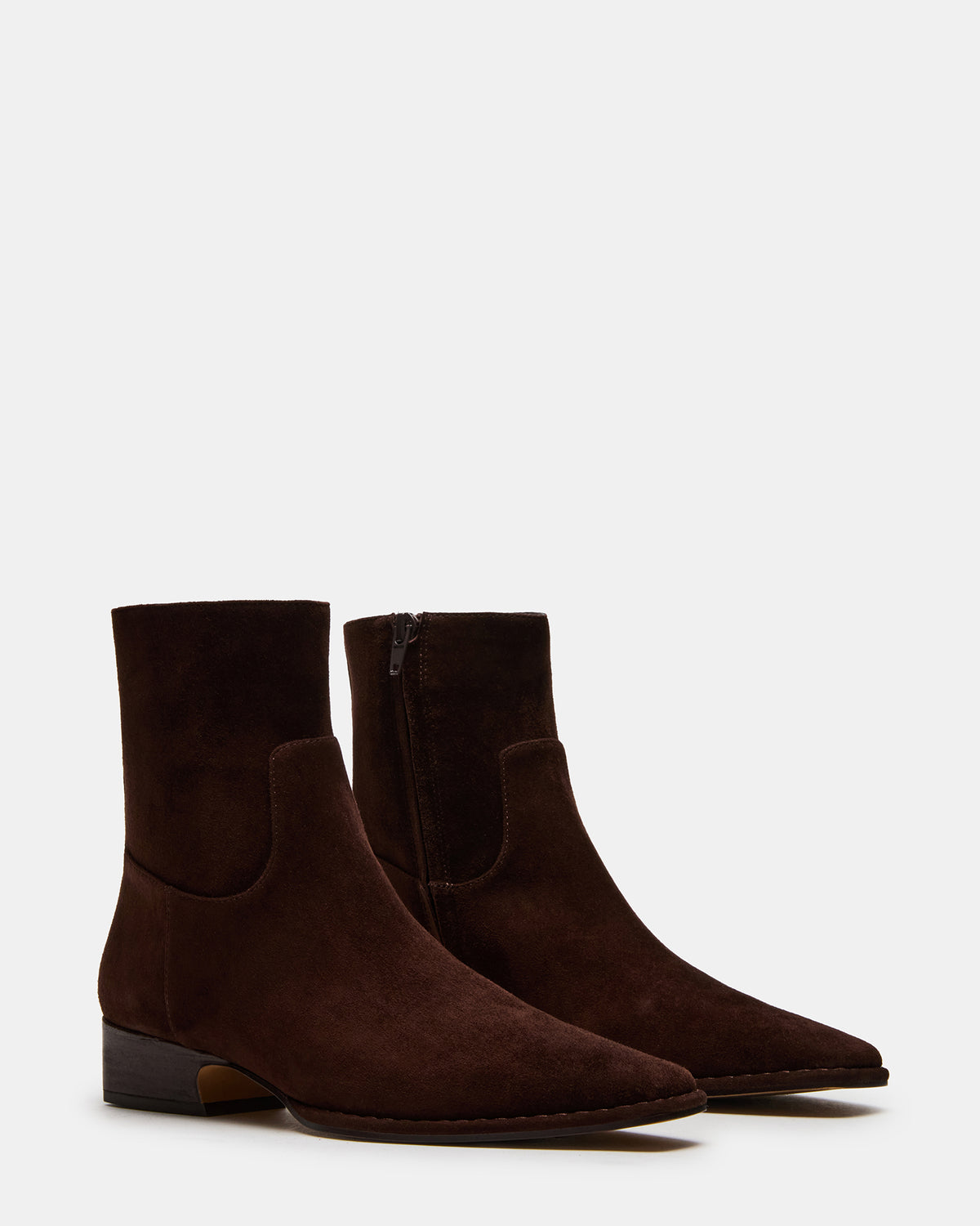 DEFINE Brown Suede Square-Toe Women's Ankle Boot | Steve Madden