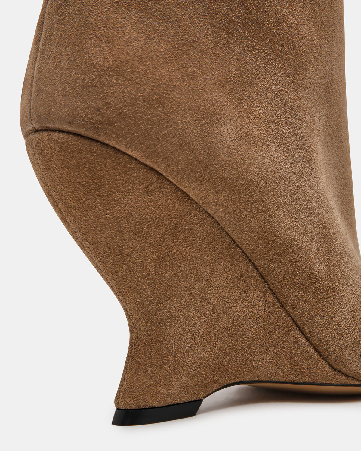 RYLIX Taupe Suede Wedge Peep-Toe Women's Ankle Boot | Steve Madden