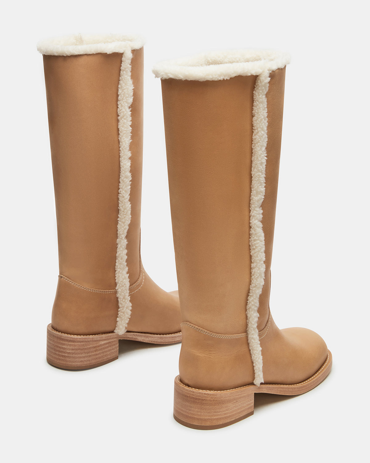 RIGGS Faux Fur Banana Leather Square-Toe Women's Boot | Steve Madden