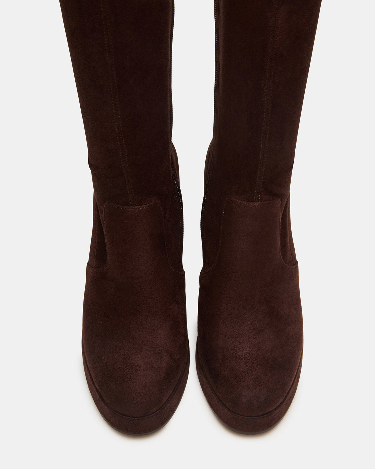 TWAIN Brown Wide Calf Knee-High Block Heel Women's Boot | Steve Madden