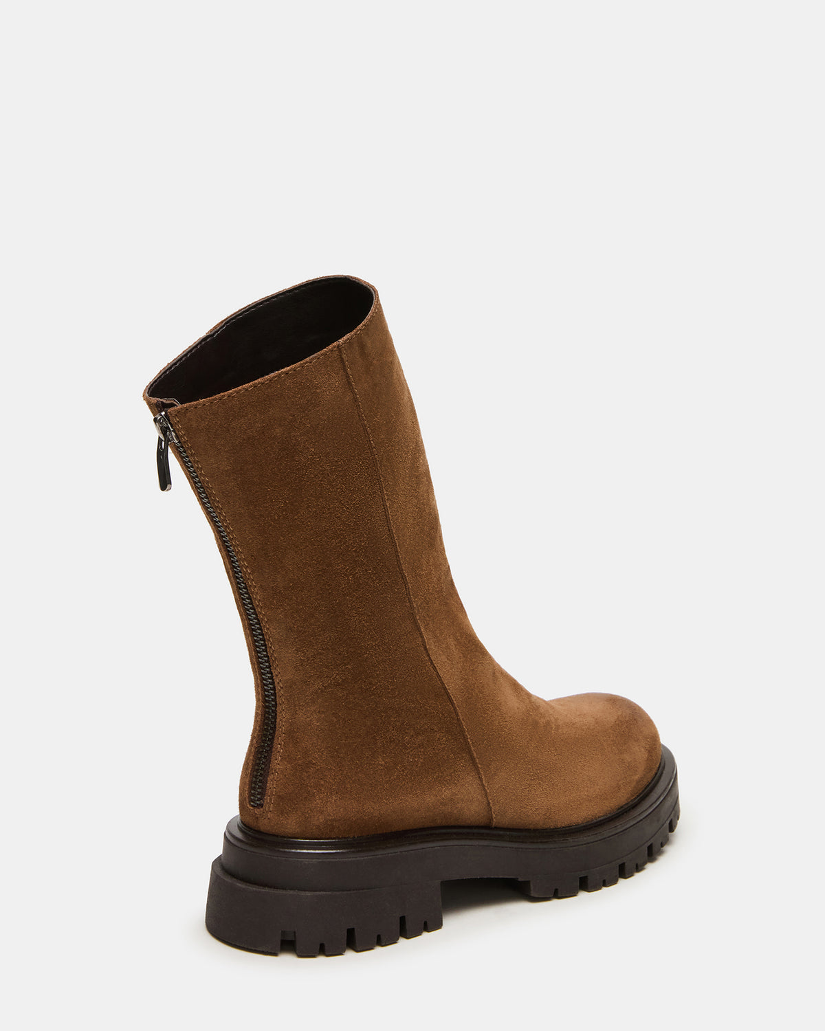 LAMI Dark Taupe Suede Lug Sole Women's Ankle Boot | Steve Madden