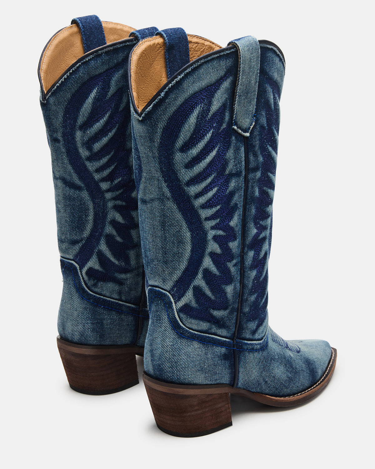 ALBANY Denim Fabric Wide Calf Pointed-Toe Women's Western Boot | Steve Madden