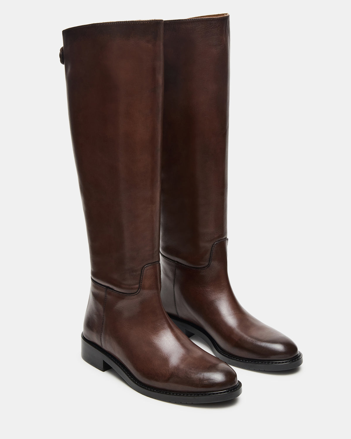 BEREN Brown Leather Knee-High Women's Riding Boot | Steve Madden