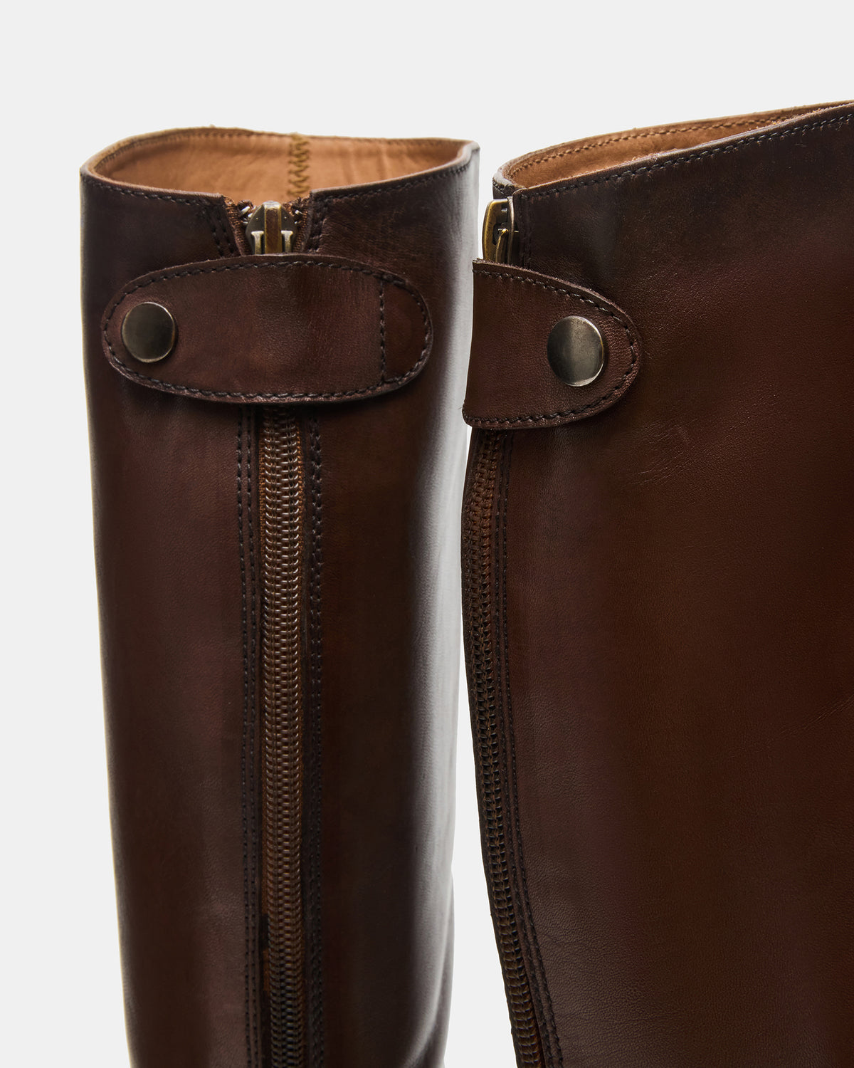 BEREN Brown Leather Knee-High Women's Riding Boot | Steve Madden
