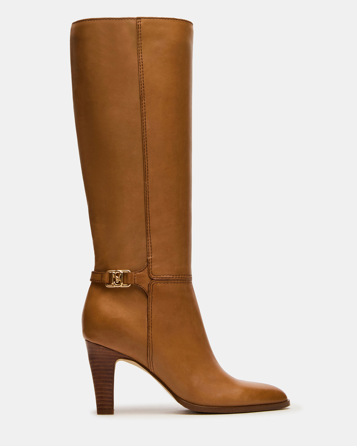 RHETT Tan Leather Knee-High Heeled Women's Boot | Steve Madden
