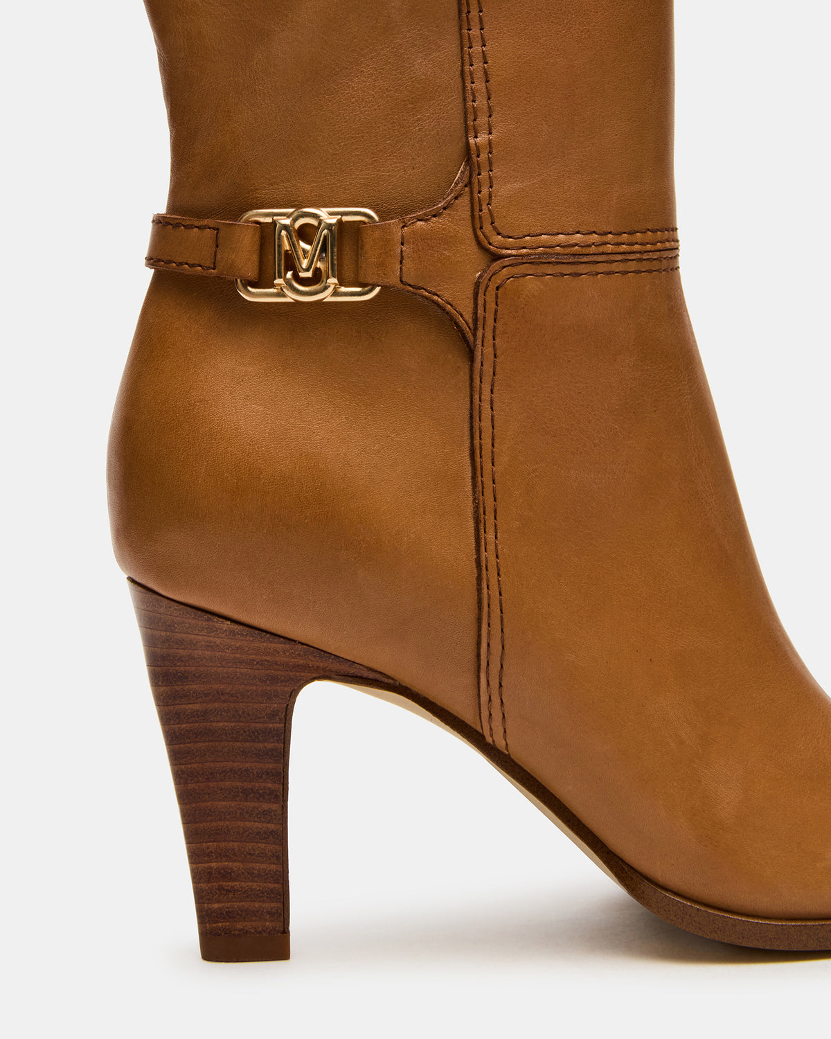 RHETT Tan Leather Knee-High Heeled Women's Boot | Steve Madden