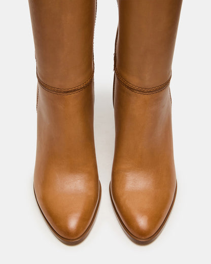 RHETT Tan Leather Knee-High Heeled Women's Boot | Steve Madden