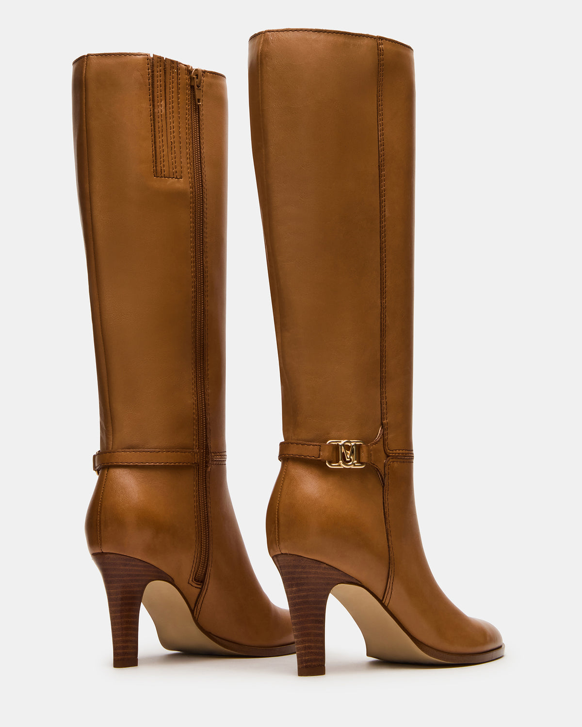 RHETT Tan Leather Knee-High Heeled Women's Boot | Steve Madden