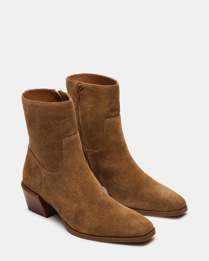 DANEY Taupe Suede Square-Toe Women's Ankle Boot | Steve Madden