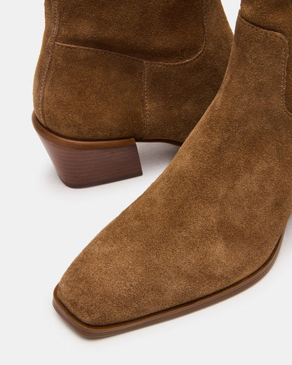 DANEY Taupe Suede Square-Toe Women's Ankle Boot | Steve Madden