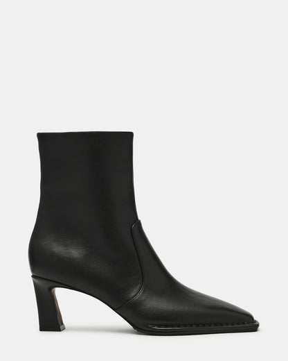 FARE Black Leather Square Toe Women's Ankle Boot | Steve Madden