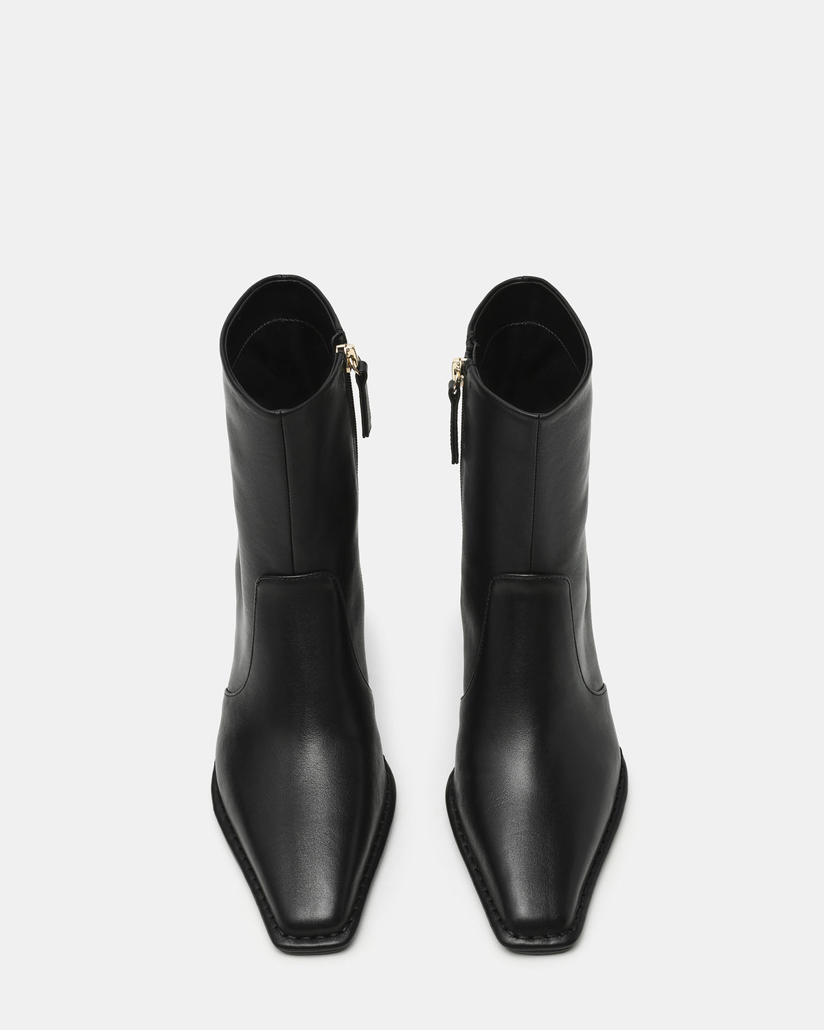 FARE Black Leather Square Toe Women's Ankle Boot | Steve Madden