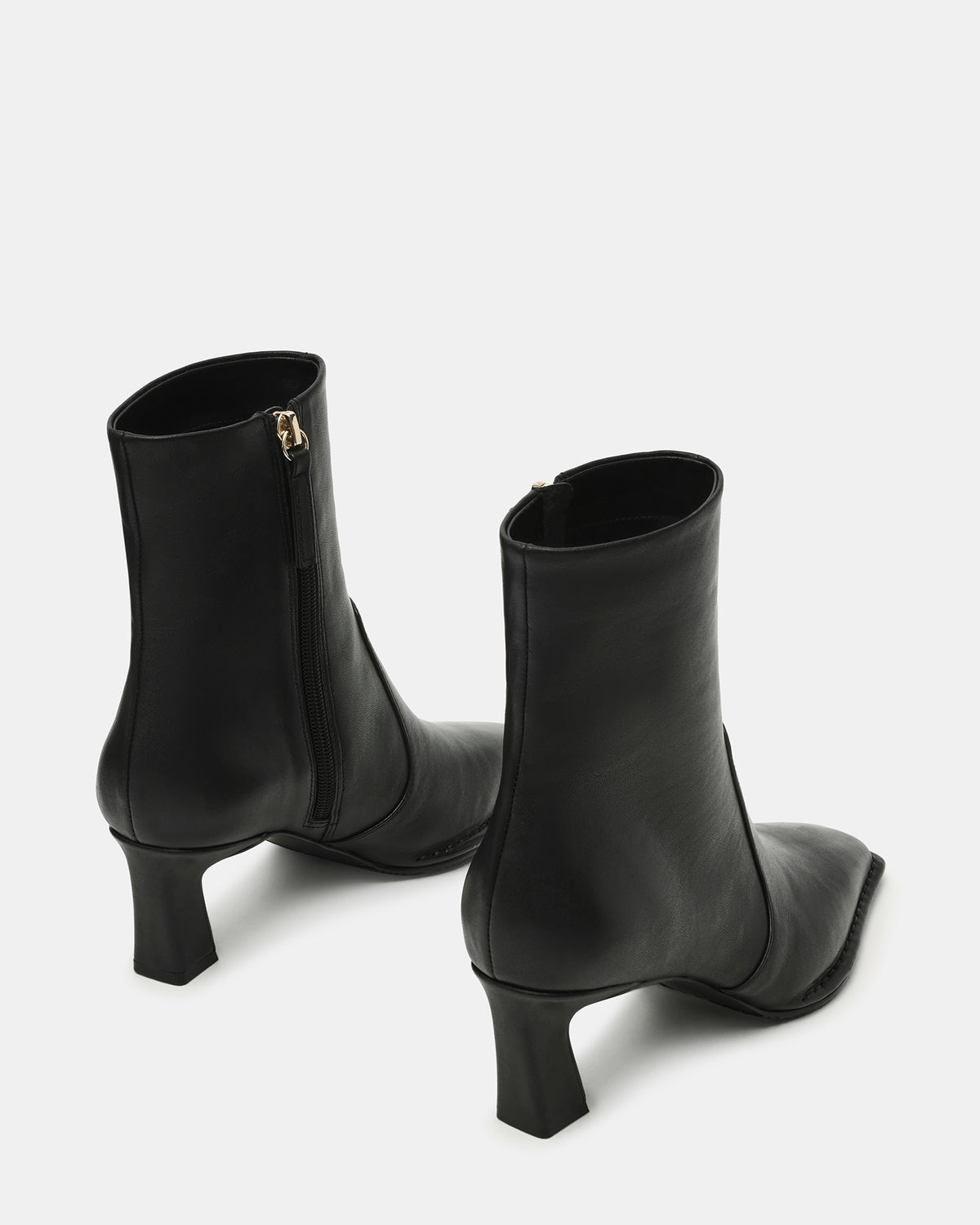 FARE Black Leather Square Toe Women's Ankle Boot | Steve Madden