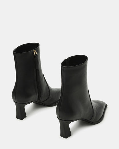 FARE Black Leather Square Toe Women's Ankle Boot | Steve Madden