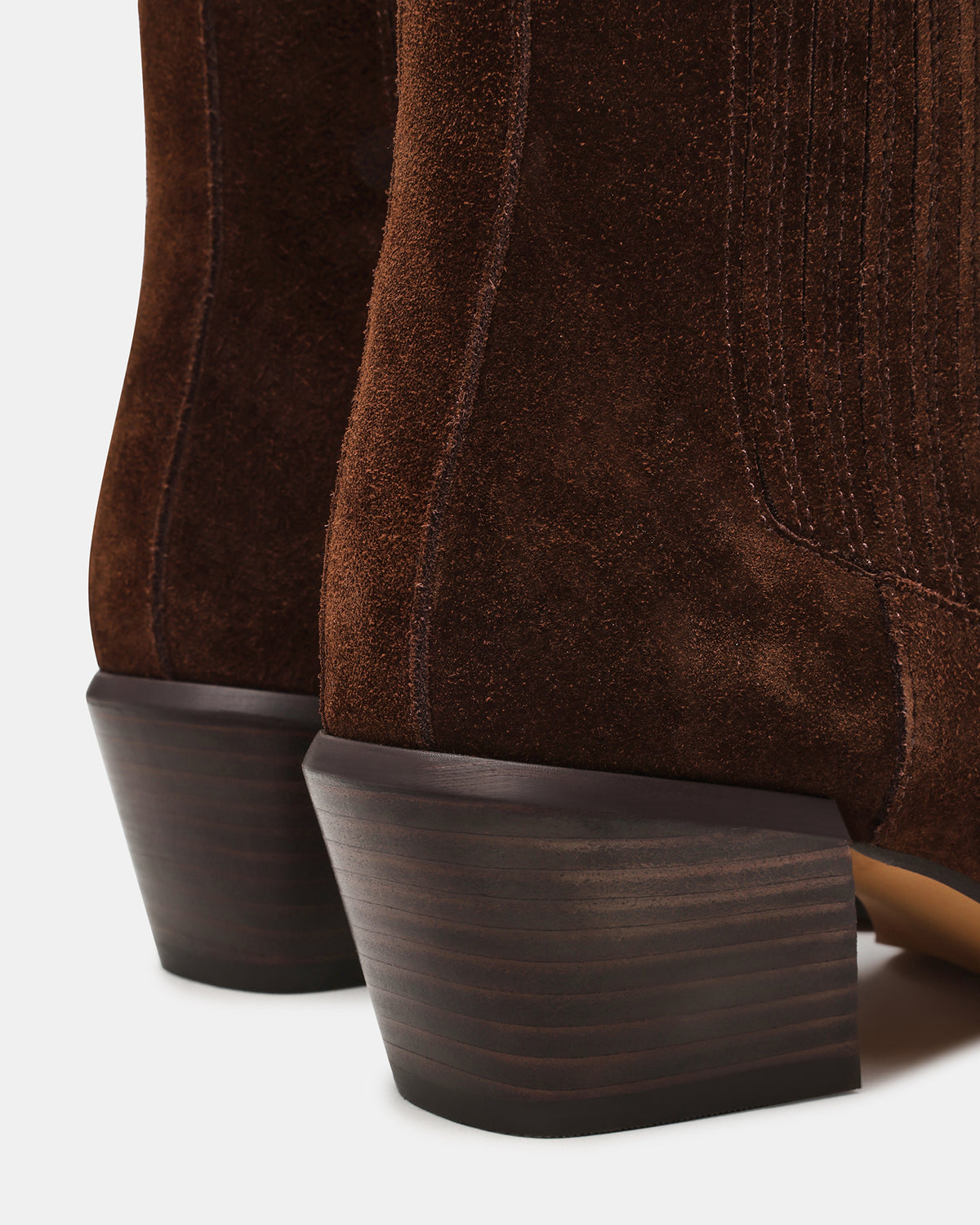 DARSEN Brown Suede Square-Toe Block Heel Women's Ankle Boot | Steve Madden